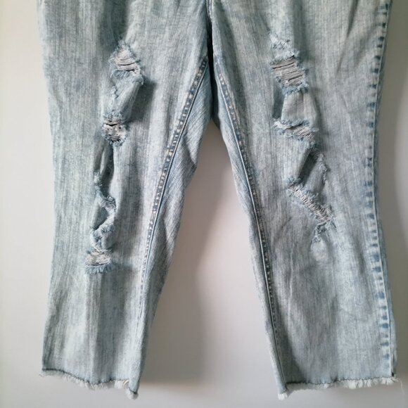 Cato Denim Womens Blue High Rise Distressed Capri Jeans Plus Size 18W - Picture 4 of 7
